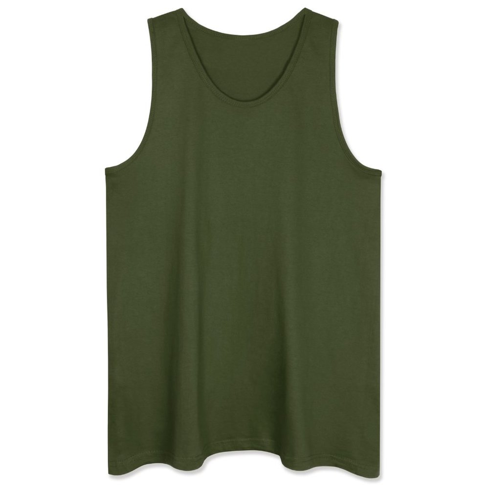 Men's Premium Basic Jersey Tank Top Military Green